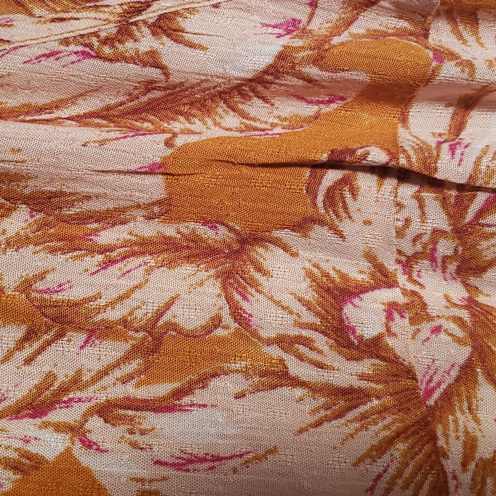 Band of the free floral wrap maxi wrap dress, orange, beige hues